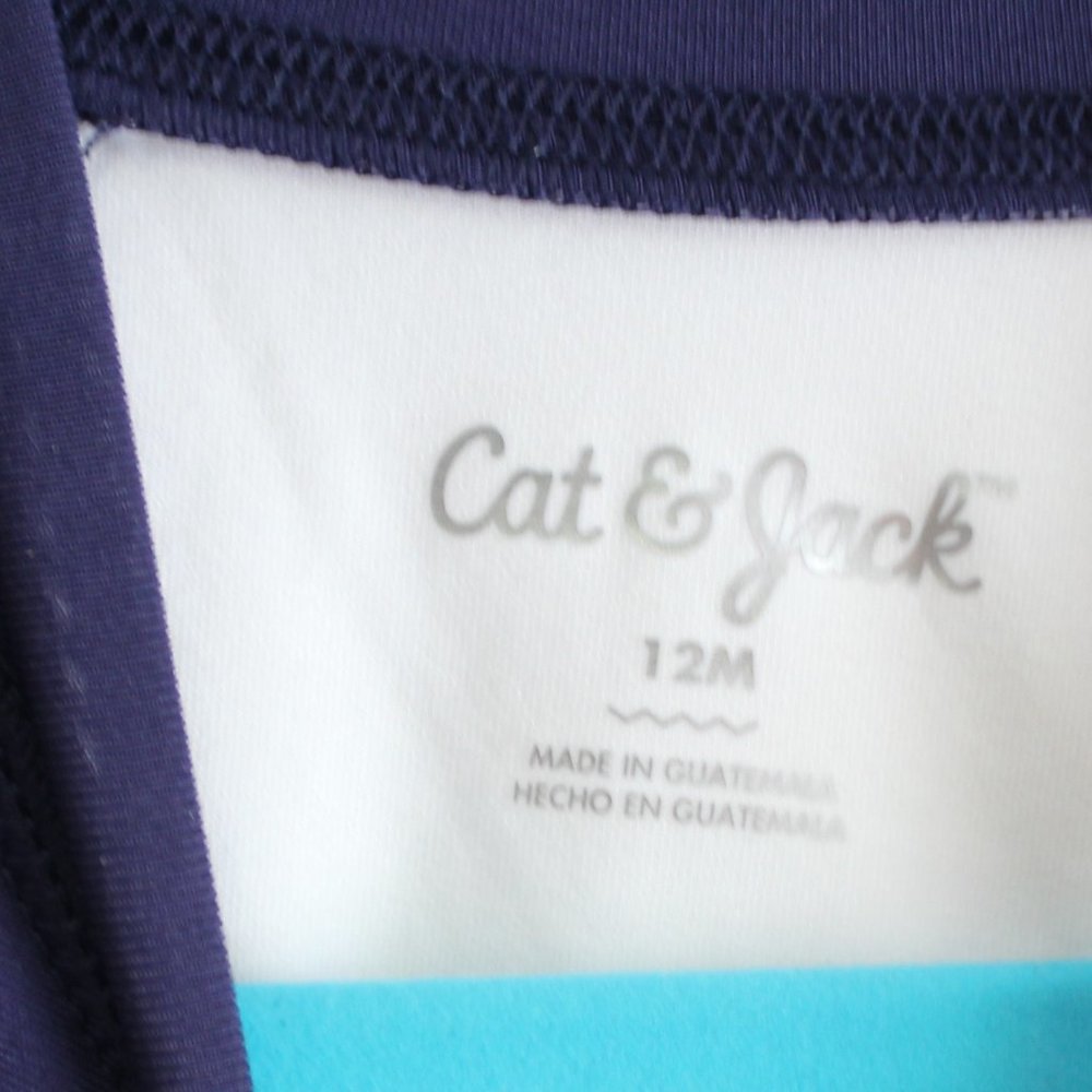 Set 💙 Cat & Jack Tropical Rash Guard Swim Shorts 12M Sunglasses - Picture 9 of 12